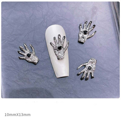 10Gb Gothic Punk Style Nagu mākslas piekariņi 3D Sirds Krusta Helovīna Galvaskauss Mīlestības Ķēdes Kulonu Dizaina Nagu dekorēšanas Aksesuāri