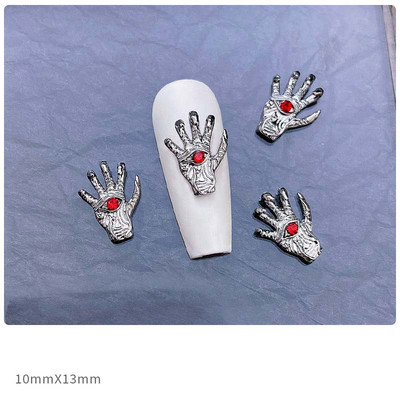 10Gb Gothic Punk Style Nagu mākslas piekariņi 3D Sirds Krusta Helovīna Galvaskauss Mīlestības Ķēdes Kulonu Dizaina Nagu dekorēšanas Aksesuāri