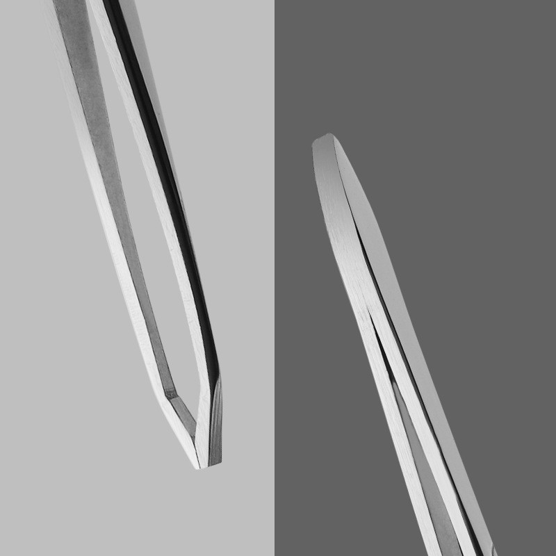 Uzacu pincete nerūsējošā tērauda skaistumkopšanas saspraude ar slīpu galu plakana uzgaļa uzacu pincete uzacu apgriešanai, sejas matu noņemšanas rīki