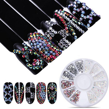 3 кутии AB Crystal Rhinestones Set Mixed Color 3D Flatback Nail Decoration DIY Nails Gems And Charms For Manicure Craft Decor