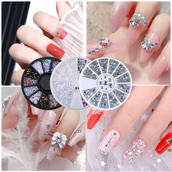 3 кутии AB Crystal Rhinestones Set Mixed Color 3D Flatback Nail Decoration DIY Nails Gems And Charms For Manicure Craft Decor