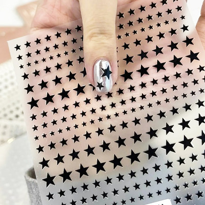 Стикер за изкуство за нокти Y2K Satr Pentagram/Cross Stars Дизайн за нокти Самозалепващ се за жени Момичета Луксозна декорация за маникюр