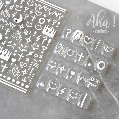 Nagu mākslas uzlīme Y2K Satr Pentagram/Cross Stars Nail Design Pašlīmējoša Sieviešu Meiteņu Luksusa Manikīra Dekorācija