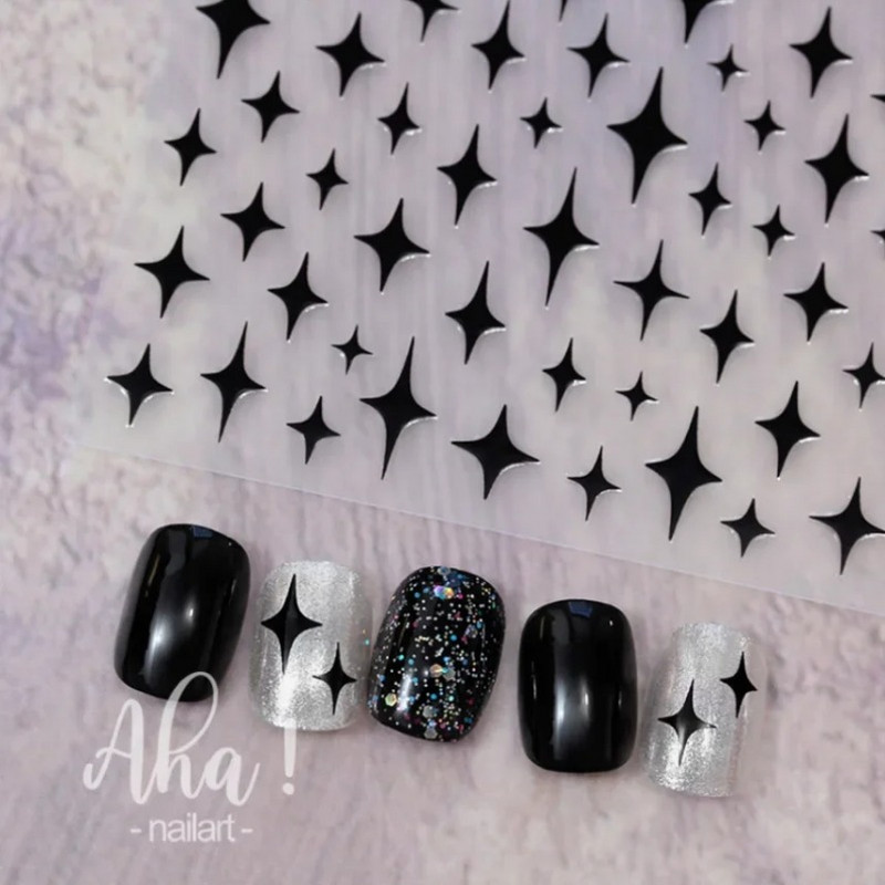 Nagu mākslas uzlīme Y2K Satr Pentagram/Cross Stars Nail Design Pašlīmējoša Sieviešu Meiteņu Luksusa Manikīra Dekorācija