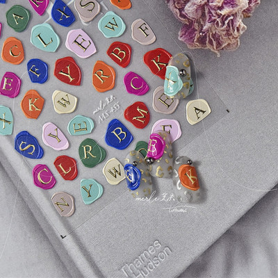 1 ks 3D kreslené dúhové nálepky na nechty, módne kawaii dizzy púdrové lícenky, lepidlo na prenos, dekorácie na nechty, slidery, DIY