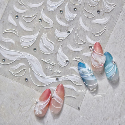 1 ks 3D kreslené dúhové nálepky na nechty, módne kawaii dizzy púdrové lícenky, lepidlo na prenos, dekorácie na nechty, slidery, DIY