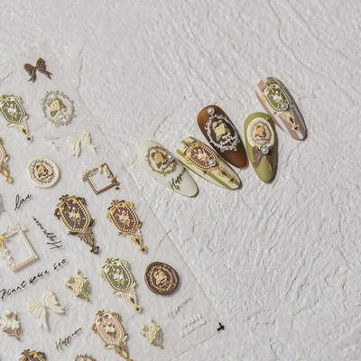 1 ks 3D kreslené dúhové nálepky na nechty, módne kawaii dizzy púdrové lícenky, lepidlo na prenos, dekorácie na nechty, slidery, DIY