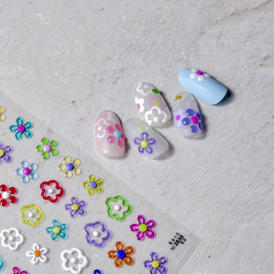 1 ks 3D kreslené dúhové nálepky na nechty, módne kawaii dizzy púdrové lícenky, lepidlo na prenos, dekorácie na nechty, slidery, DIY