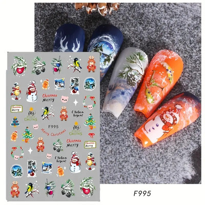 1 ks 3D kreslené dúhové nálepky na nechty, módne kawaii dizzy púdrové lícenky, lepidlo na prenos, dekorácie na nechty, slidery, DIY