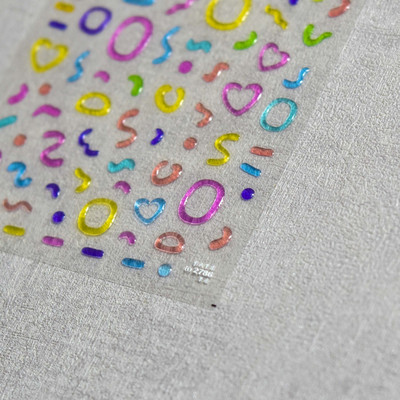 1 ks 3D kreslené dúhové nálepky na nechty, módne kawaii dizzy púdrové lícenky, lepidlo na prenos, dekorácie na nechty, slidery, DIY