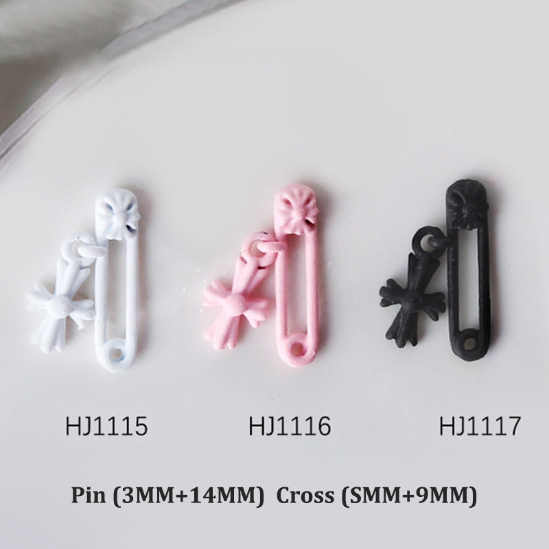 5Pcs 3D Mini Metalni šarm za nokte Retro križni oblik spajalice Nail Art Decoration DIY Punk pribor za nokte Tri boje