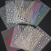 Komplekts 3D Stars Nails Art uzlīmes Zelta/Sudraba/Rožu zelta uzlīmes Pašlīmējošās Hologrāfiskās Lāzerzvaigznes uzlīmes Manikīra piederumi