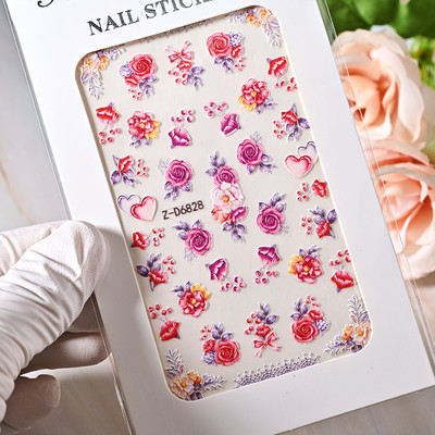 Komplekts 3D Stars Nails Art uzlīmes Zelta/Sudraba/Rožu zelta uzlīmes Pašlīmējošās Hologrāfiskās Lāzerzvaigznes uzlīmes Manikīra piederumi