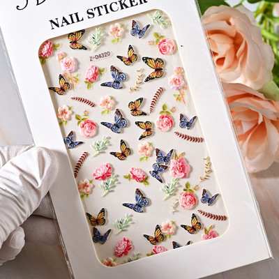 Komplekts 3D Stars Nails Art uzlīmes Zelta/Sudraba/Rožu zelta uzlīmes Pašlīmējošās Hologrāfiskās Lāzerzvaigznes uzlīmes Manikīra piederumi