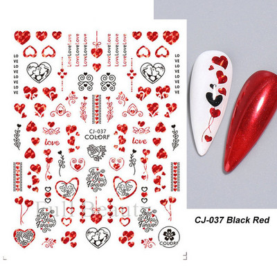 3D αυτοκόλλητα νυχιών Heart Love Lip Flower Αυτοκόλλητα Sliders Διακόσμηση νυχιών για την Ημέρα του Αγίου Βαλεντίνου Αξεσουάρ μανικιούρTRCJ