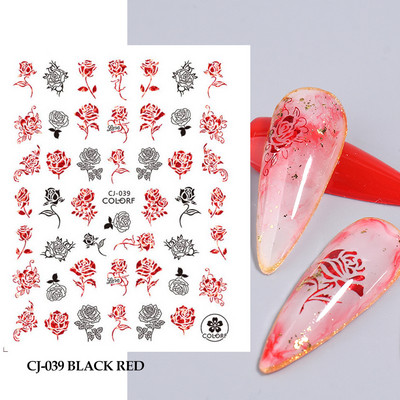 3D αυτοκόλλητα νυχιών Heart Love Lip Flower Αυτοκόλλητα Sliders Διακόσμηση νυχιών για την Ημέρα του Αγίου Βαλεντίνου Αξεσουάρ μανικιούρTRCJ