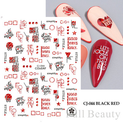 3D αυτοκόλλητα νυχιών Heart Love Lip Flower Αυτοκόλλητα Sliders Διακόσμηση νυχιών για την Ημέρα του Αγίου Βαλεντίνου Αξεσουάρ μανικιούρTRCJ