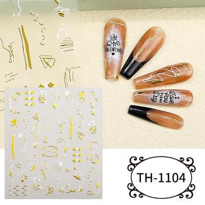 3D αυτοκόλλητα νυχιών Heart Love Lip Flower Αυτοκόλλητα Sliders Διακόσμηση νυχιών για την Ημέρα του Αγίου Βαλεντίνου Αξεσουάρ μανικιούρTRCJ