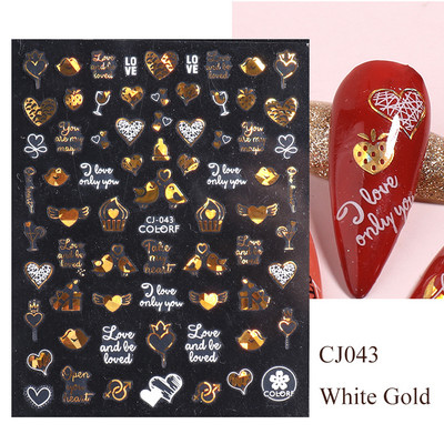 3D αυτοκόλλητα νυχιών Heart Love Lip Flower Αυτοκόλλητα Sliders Διακόσμηση νυχιών για την Ημέρα του Αγίου Βαλεντίνου Αξεσουάρ μανικιούρTRCJ
