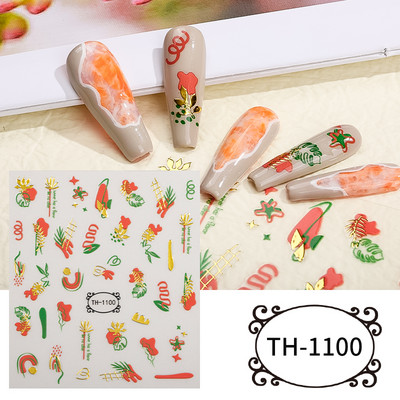 3D αυτοκόλλητα νυχιών Heart Love Lip Flower Αυτοκόλλητα Sliders Διακόσμηση νυχιών για την Ημέρα του Αγίου Βαλεντίνου Αξεσουάρ μανικιούρTRCJ