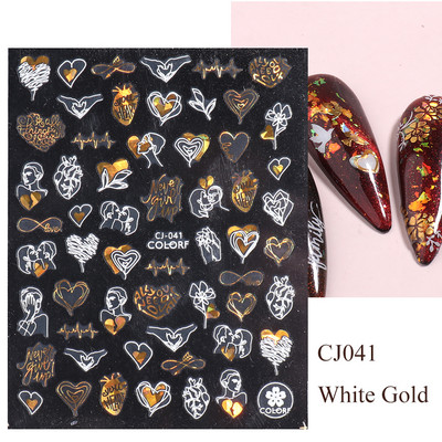3D αυτοκόλλητα νυχιών Heart Love Lip Flower Αυτοκόλλητα Sliders Διακόσμηση νυχιών για την Ημέρα του Αγίου Βαλεντίνου Αξεσουάρ μανικιούρTRCJ