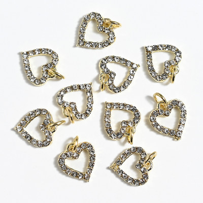 10 gab. Metāla karājas nagu mākslas piekariņi Mēness/Tauriņš/Bowknot Metāla cirkons Luksusa Rhinestone Nagu pīrsings Juvelierizstrādājumu kulonu dimanti