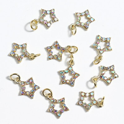 10 gab. Metāla karājas nagu mākslas piekariņi Mēness/Tauriņš/Bowknot Metāla cirkons Luksusa Rhinestone Nagu pīrsings Juvelierizstrādājumu kulonu dimanti