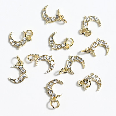 10 gab. Metāla karājas nagu mākslas piekariņi Mēness/Tauriņš/Bowknot Metāla cirkons Luksusa Rhinestone Nagu pīrsings Juvelierizstrādājumu kulonu dimanti