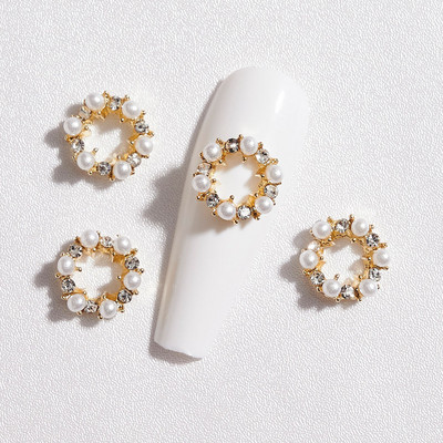 10 gab. Metāla karājas nagu mākslas piekariņi Mēness/Tauriņš/Bowknot Metāla cirkons Luksusa Rhinestone Nagu pīrsings Juvelierizstrādājumu kulonu dimanti