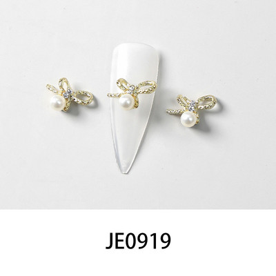 10 gab. Metāla karājas nagu mākslas piekariņi Mēness/Tauriņš/Bowknot Metāla cirkons Luksusa Rhinestone Nagu pīrsings Juvelierizstrādājumu kulonu dimanti