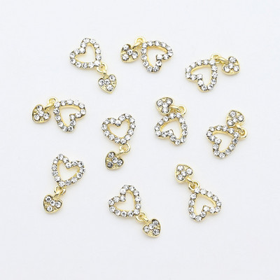 10 gab. Metāla karājas nagu mākslas piekariņi Mēness/Tauriņš/Bowknot Metāla cirkons Luksusa Rhinestone Nagu pīrsings Juvelierizstrādājumu kulonu dimanti