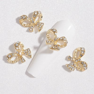 10 gab. Metāla karājas nagu mākslas piekariņi Mēness/Tauriņš/Bowknot Metāla cirkons Luksusa Rhinestone Nagu pīrsings Juvelierizstrādājumu kulonu dimanti