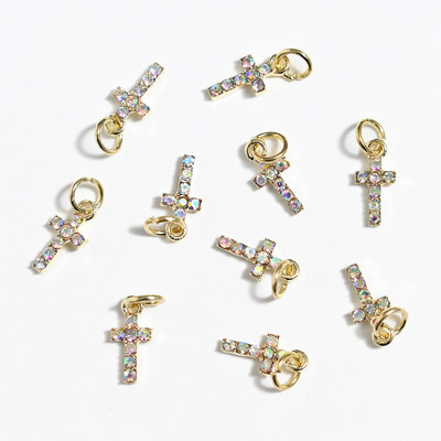 10 gab. Metāla karājas nagu mākslas piekariņi Mēness/Tauriņš/Bowknot Metāla cirkons Luksusa Rhinestone Nagu pīrsings Juvelierizstrādājumu kulonu dimanti