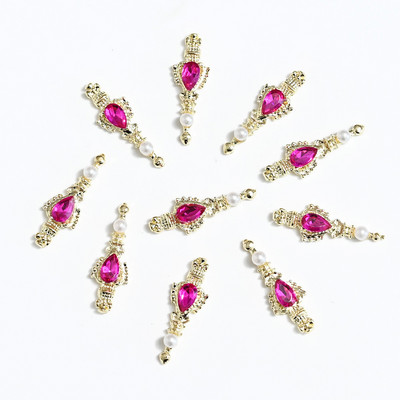 10 gab. Metāla karājas nagu mākslas piekariņi Mēness/Tauriņš/Bowknot Metāla cirkons Luksusa Rhinestone Nagu pīrsings Juvelierizstrādājumu kulonu dimanti