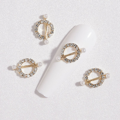 10 gab. Metāla karājas nagu mākslas piekariņi Mēness/Tauriņš/Bowknot Metāla cirkons Luksusa Rhinestone Nagu pīrsings Juvelierizstrādājumu kulonu dimanti