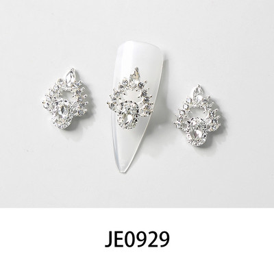 10 gab. Metāla karājas nagu mākslas piekariņi Mēness/Tauriņš/Bowknot Metāla cirkons Luksusa Rhinestone Nagu pīrsings Juvelierizstrādājumu kulonu dimanti