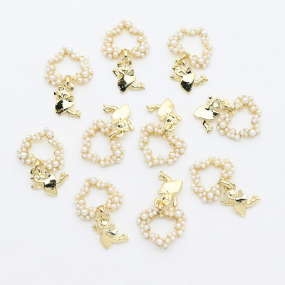 10 gab. Metāla karājas nagu mākslas piekariņi Mēness/Tauriņš/Bowknot Metāla cirkons Luksusa Rhinestone Nagu pīrsings Juvelierizstrādājumu kulonu dimanti