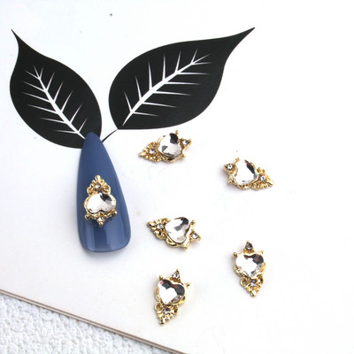 10 gab. Metāla karājas nagu mākslas piekariņi Mēness/Tauriņš/Bowknot Metāla cirkons Luksusa Rhinestone Nagu pīrsings Juvelierizstrādājumu kulonu dimanti