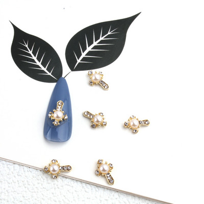 10 gab. Metāla karājas nagu mākslas piekariņi Mēness/Tauriņš/Bowknot Metāla cirkons Luksusa Rhinestone Nagu pīrsings Juvelierizstrādājumu kulonu dimanti