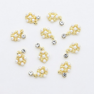 10 gab. Metāla karājas nagu mākslas piekariņi Mēness/Tauriņš/Bowknot Metāla cirkons Luksusa Rhinestone Nagu pīrsings Juvelierizstrādājumu kulonu dimanti