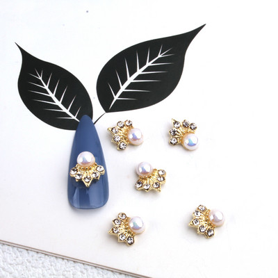 10 gab. Metāla karājas nagu mākslas piekariņi Mēness/Tauriņš/Bowknot Metāla cirkons Luksusa Rhinestone Nagu pīrsings Juvelierizstrādājumu kulonu dimanti