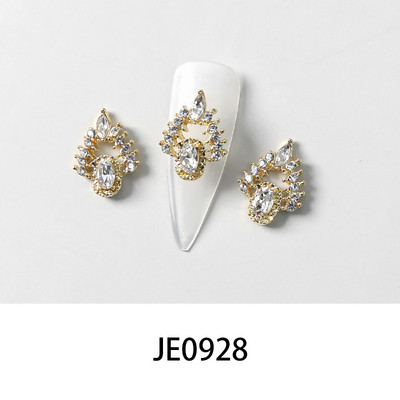 10 gab. Metāla karājas nagu mākslas piekariņi Mēness/Tauriņš/Bowknot Metāla cirkons Luksusa Rhinestone Nagu pīrsings Juvelierizstrādājumu kulonu dimanti