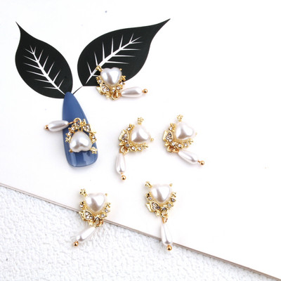 10 gab. Metāla karājas nagu mākslas piekariņi Mēness/Tauriņš/Bowknot Metāla cirkons Luksusa Rhinestone Nagu pīrsings Juvelierizstrādājumu kulonu dimanti