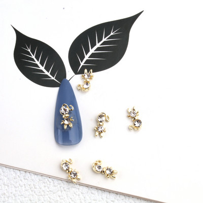 10 gab. Metāla karājas nagu mākslas piekariņi Mēness/Tauriņš/Bowknot Metāla cirkons Luksusa Rhinestone Nagu pīrsings Juvelierizstrādājumu kulonu dimanti