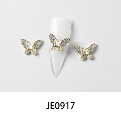 10 gab. Metāla karājas nagu mākslas piekariņi Mēness/Tauriņš/Bowknot Metāla cirkons Luksusa Rhinestone Nagu pīrsings Juvelierizstrādājumu kulonu dimanti