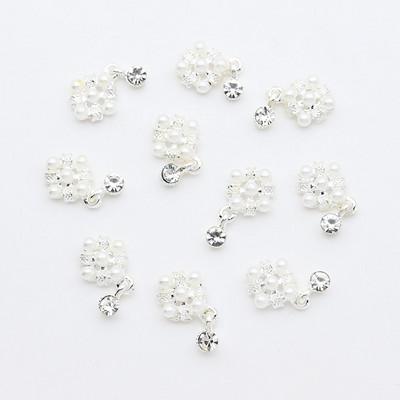 10 gab. Metāla karājas nagu mākslas piekariņi Mēness/Tauriņš/Bowknot Metāla cirkons Luksusa Rhinestone Nagu pīrsings Juvelierizstrādājumu kulonu dimanti