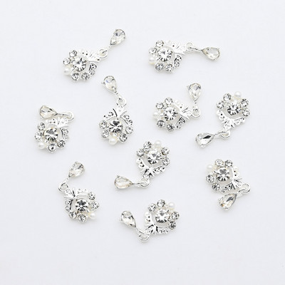 10 gab. Metāla karājas nagu mākslas piekariņi Mēness/Tauriņš/Bowknot Metāla cirkons Luksusa Rhinestone Nagu pīrsings Juvelierizstrādājumu kulonu dimanti