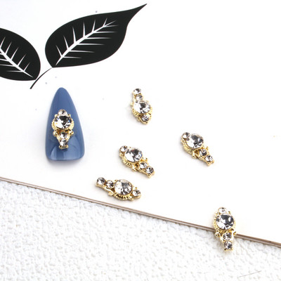 10 gab. Metāla karājas nagu mākslas piekariņi Mēness/Tauriņš/Bowknot Metāla cirkons Luksusa Rhinestone Nagu pīrsings Juvelierizstrādājumu kulonu dimanti