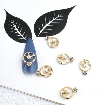 10 gab. Metāla karājas nagu mākslas piekariņi Mēness/Tauriņš/Bowknot Metāla cirkons Luksusa Rhinestone Nagu pīrsings Juvelierizstrādājumu kulonu dimanti