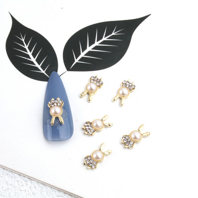 10 gab. Metāla karājas nagu mākslas piekariņi Mēness/Tauriņš/Bowknot Metāla cirkons Luksusa Rhinestone Nagu pīrsings Juvelierizstrādājumu kulonu dimanti